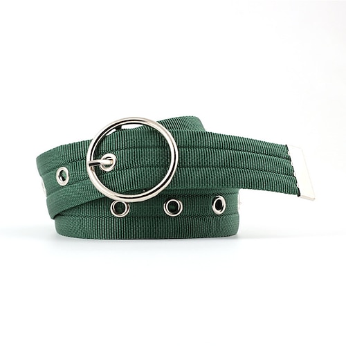 

Women's Unisex PU Buckle Belt Canvas O-ring Buckle Eyelet Casual Classic Party Daily Green Black Beige