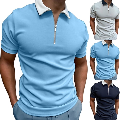 

Men's Golf Shirt Polo Shirt Quick Dry Moisture Wicking Lightweight Short Sleeve T Shirt Top Regular Fit Solid Color Summer Tennis Golf Running