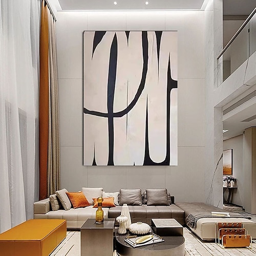 

Pintura a Óleo Pintados à mão Vertical Abstrato Paisagem Moderna Moderno Tela enrolada (sem moldura)