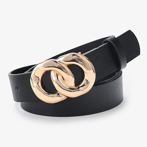 

Women's Unisex PU Buckle Belt PU Leather Prong Buckle O-ring Casual Classic Party Daily Black Brown Coffee