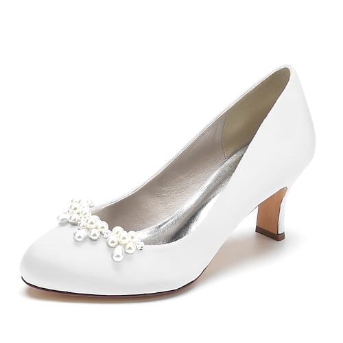 

Femme Chaussures de mariage Chaussures habillées Mariage Soirée Chaussures de mariée Eté Imitation Perle Talon Bottier Bout rond Luxueux Elégant Doux Satin Mocassins Couleur Pleine Vin Noir Blanche