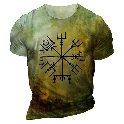 

Men's Unisex T shirt 3D Print Graphic Prints Snowflake Crew Neck Street Daily Print Short Sleeve Tops Casual Designer Big and Tall Sports Green