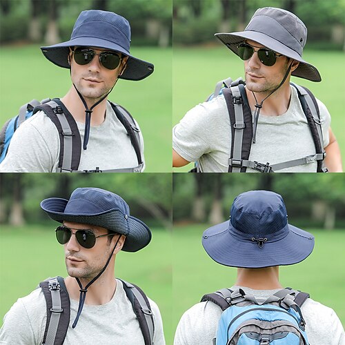 Men's Women's Sun Hat Fishing Hat Hiking Hat Boonie hat Wide Brim Summer  Outdoor UV Sun Protection Breathable Quick Dry Soft Hat Green khaki Light  Grey for Fishing Climbing Beach / Lightweight