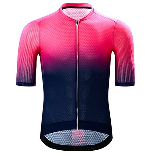 

21Grams Men's Cycling Jersey Short Sleeve Bike Top with 3 Rear Pockets Mountain Bike MTB Road Bike Cycling Breathable Quick Dry Moisture Wicking Reflective Strips Red Gradient Polyester Spandex Sports