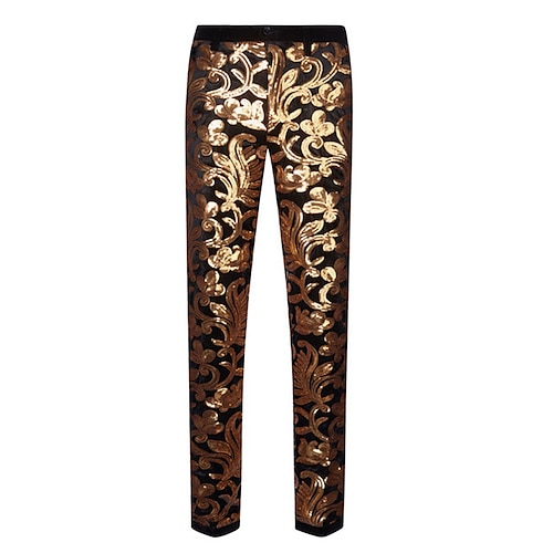 

Men's Dress Pants Full Length Micro-elastic Regular Fit Multi Color Green / Black Gradient purple Green 2022