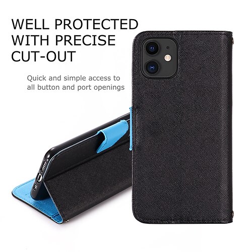 

Phone Case For Apple Full Body Case iPhone 13 12 11 Pro Max Mini SE 2020 X XR XS Max 8 7 Plus Wallet Card Holder Shockproof Solid Colored PU Leather