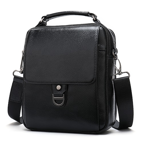 

Homme Sac de téléphone portable Sac de messager Sac à Bandoulière Cuir Nappa Cuir de Vachette du quotidien Fermeture Noir