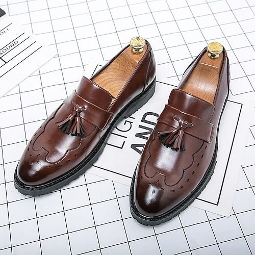 

Men's Loafers Slip-Ons Tassel Loafers Comfort Loafers Dress Loafers Casual British Daily Office Career PU Black Brown Fall Spring