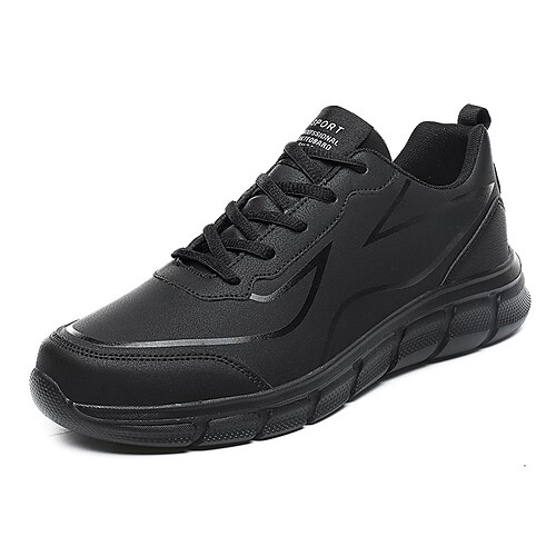 

Men's Sneakers Comfort Shoes Sporty Casual Daily PU Black / White Black Gray Fall Spring