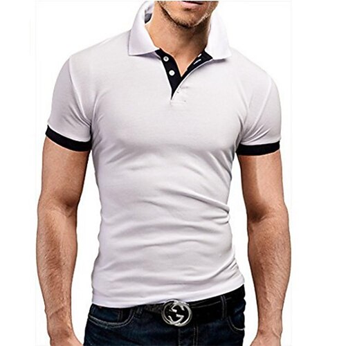 

Men's Polo Shirt Golf Shirt Solid Color Collar Black / Red Black / Blue Wine Red Grey&black green&white Gym Short Sleeve Clothing Apparel Classic