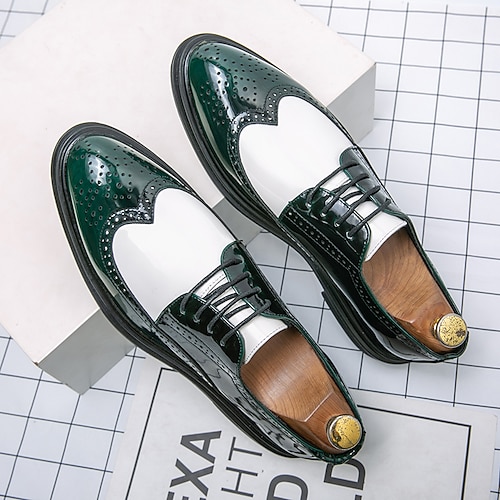 

Per uomo Oxford Scarpe Bullock Scarpe da sera Informale Formale Giornaliero Serata e festa PU Verde Bianco Autunno Primavera