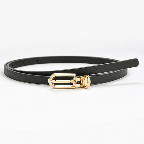 

Women's Unisex PU Buckle Belt Skinny Belt PU Leather Prong Buckle D-ring Casual Classic Party Daily Black