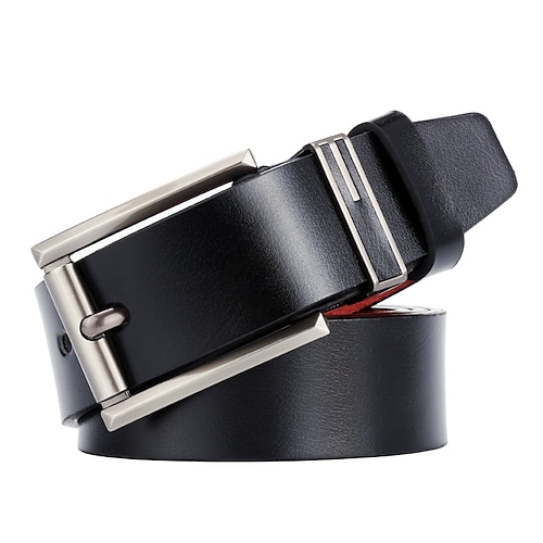 

Men's Leather Belt PU Leather Metal Bucke Geometric Business Casual Party Daily Black Brown Coffee