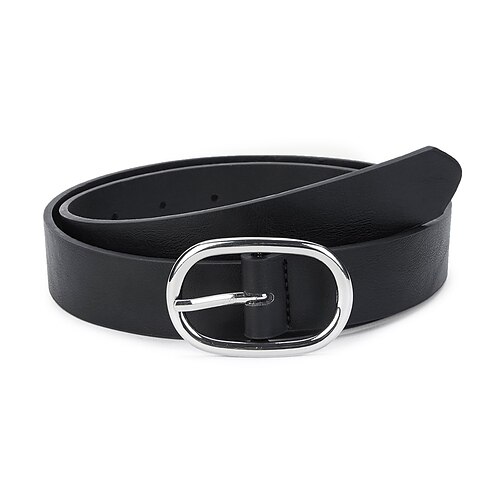 

Women's PU Buckle Belt PU Leather Metal Bucke Geometric Casual Classic Party Holiday Black