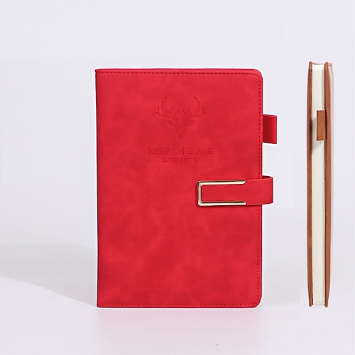 

1 pcs Leather Lined Binder Notebook Lined Plain A5 5.8×8.3 Inch Aesthetic Solid Color Leather SoftCover Thickening 200 Pages Notebook for Office Business Student