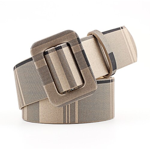 

Women's Unisex PU Buckle Belt PU Leather Sliding Buckle Plain Casual Classic Party Daily Black Brown Yellow Beige