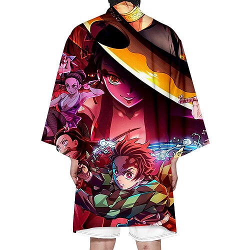 

Inspired by Demon Slayer: Kimetsu no Yaiba Kamado Tanjiro Daki Cosplay Costume Cartoon Manga Anime Harajuku Graphic Kawaii Outerwear For Men's Adults' 3D Print Terylene