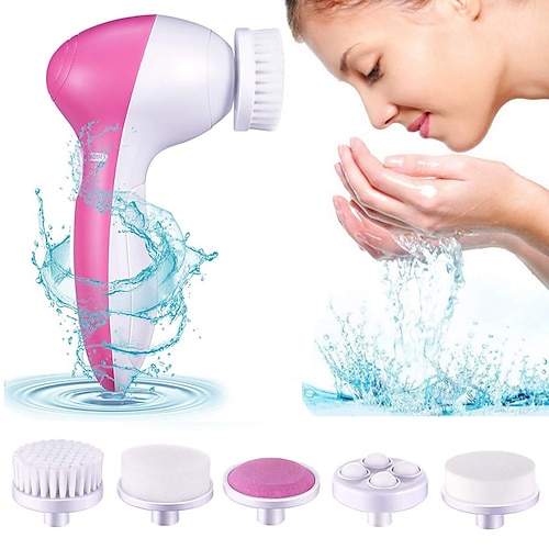 

5 in 1 Face Cleansing Brush Silicone Facial Brush Electric Wash Face Machine Deep Cleaning Pore Skin Care Waterproof Face Brush