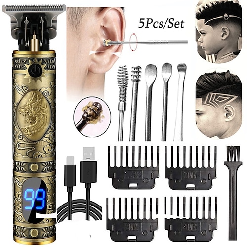 

Hair Clippers for Men 2000mAh Cordless Hair Trimmer Beard Trimmer Electric Pro Li Outline Trimmer 0mm Baldheaded Zero Gapped Trimmer Professional Hair Cutting Kit for Barber Gold with Ear Clean