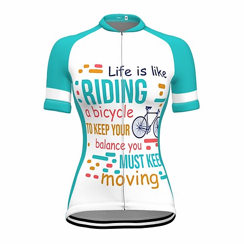 

21Grams Women's Cycling Jersey Short Sleeve Bike Top with 3 Rear Pockets Mountain Bike MTB Road Bike Cycling Breathable Quick Dry Moisture Wicking Reflective Strips Green Polyester Spandex Sports