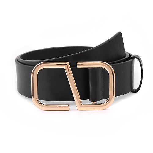 

Women's PU Buckle Belt PU Leather Metal Bucke Geometric Cowboy Daily Black