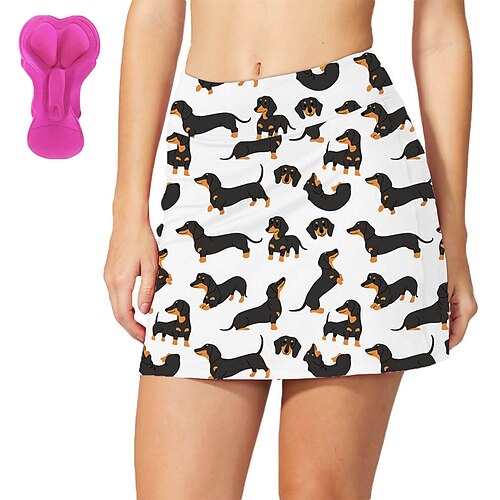 

21Grams Women's Cycling Skort Skirt Bike Skirt Bottoms Mountain Bike MTB Road Bike Cycling Sports Dog 3D Pad Cycling Breathable Quick Dry White Dark Navy Polyester Spandex Clothing Apparel Bike Wear