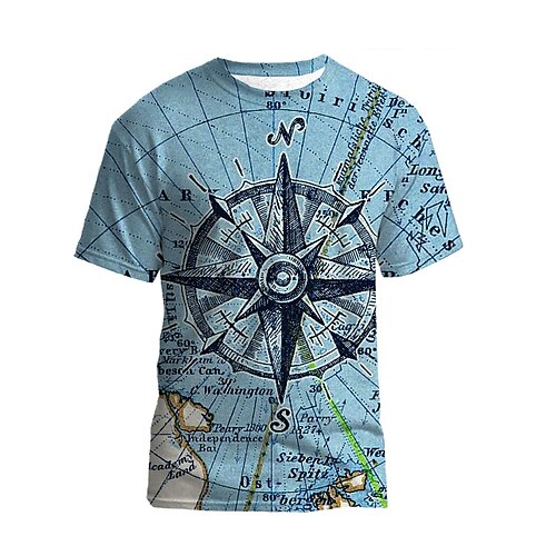

Kids Boys T shirt Color Block Outdoor 3D Print Short Sleeve Active 3-12 Years Spring Green Blue Brown