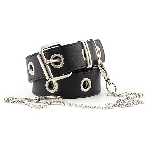 

Women's Unisex PU Buckle Belt Chain Belt PU Leather Prong Buckle Eyelet Chain Casual Classic Daily Holiday Black Brown