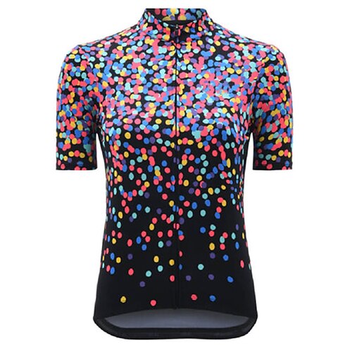 

21Grams Women's Cycling Jersey Short Sleeve Bike Top with 3 Rear Pockets Mountain Bike MTB Road Bike Cycling Breathable Quick Dry Moisture Wicking Reflective Strips Black Green Purple Polka Dot