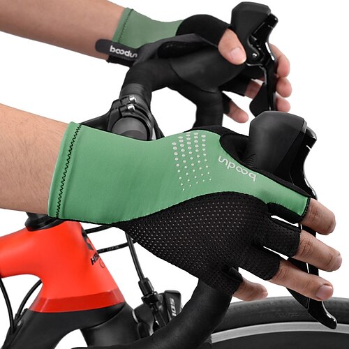

BOODUN Bike Gloves Cycling Gloves Fingerless Gloves Windproof Warm Breathable Quick Dry Sports Gloves Mountain Bike MTB Outdoor Exercise Cycling / Bike Lycra Green Rosy Pink Blue for Adults'