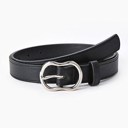 

Women's Unisex PU Buckle Belt PU Leather Prong Buckle Plain Casual Classic Party Daily Black Red Brown Navy Blue
