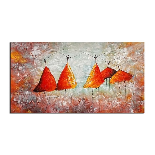 

Oil Painting Hand Painted Vertical Abstract People Classic Modern Rolled Canvas (No Frame)