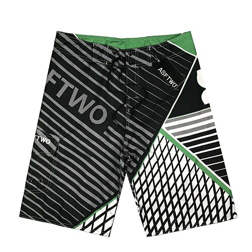 

Men's Swim Shorts Swim Trunks Board Shorts Beach Shorts Print Color Block Letter Stripe Breathable Quick Dry Knee Length Casual Daily Bathing Chic & Modern Hawaiian Green Black Micro-elastic