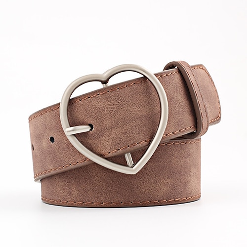 

Women's Unisex PU Buckle Belt PU Leather Prong Buckle Heart Casual Classic Daily Holiday Black Brown Beige Coffee