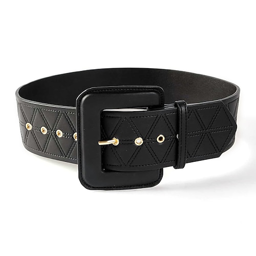 

Women's Wide Belt PU Leather D-ring Buckle D-ring Cowboy Vintage Retro Gift Holiday Black