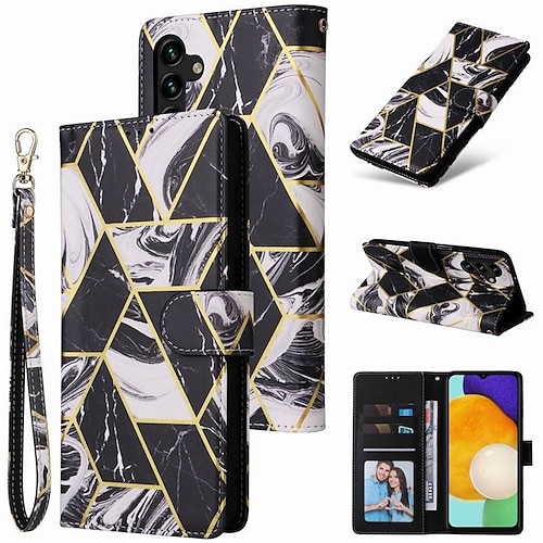 

Phone Case For Samsung Galaxy Full Body Case A53 A33 S22 S22 Plus S22 Ultra Galaxy A22 5G Galaxy A22 4G Samsung A13 5G Wallet Card Holder Flip Marble TPU PU Leather