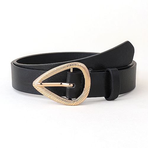 

Women's PU Buckle Belt PU Leather Metal Bucke Geometric Casual Classic Daily Holiday Black