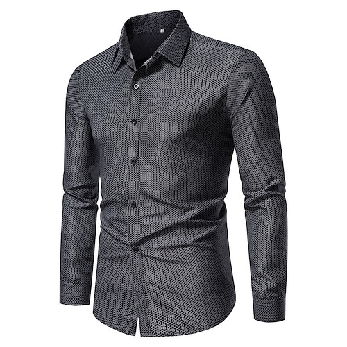 

Men's Dress Shirt Regular Fit Long Sleeve Turndown Striped Cotton Blend White Black Pink 2022