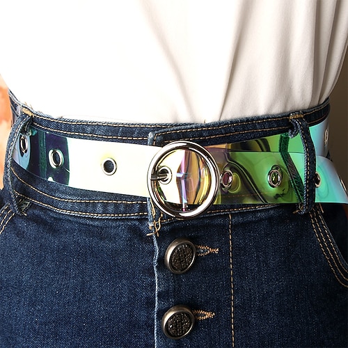 

Women's Unisex PU Buckle Belt Plastic O-ring Buckle Eyelet Casual Classic Party Daily Clear