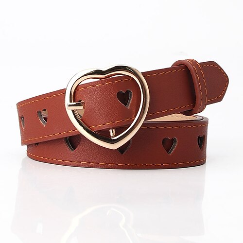 

Women's Unisex PU Buckle Belt PU Leather Prong Buckle Heart Casual Classic Party Daily Black Red Brown Coffee