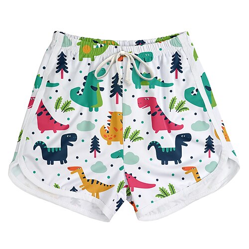 

Kids Boys One Piece Beach Shorts Swimming Dinosaur Active Print Bathing Suits 3-10 Years Summer White