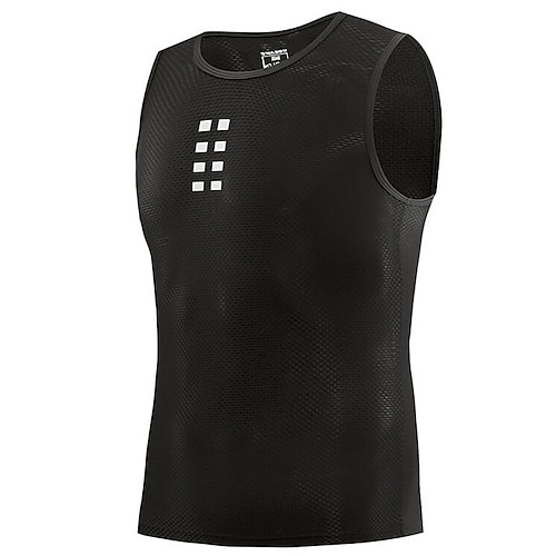 

WOSAWE Men's Cycling Vest Sleeveless Mountain Bike MTB Road Bike Cycling White Black Bike Jersey High Visibility Breathable Quick Dry Reflective Strips Back Pocket Sports Solid Color Clothing Apparel