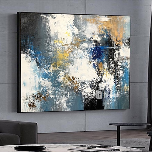 

Handmade Oil Painting CanvasWall Art Decoration Abstract Knife PaintingLandscape Black & White For Home Decor Rolled Frameless Unstretched Painting