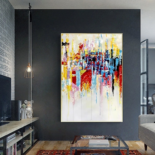 

Oil Painting Hand Painted Horizontal Panoramic Abstract Landscape Modern Stretched Canvas