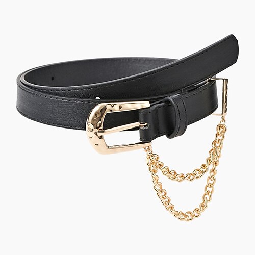 

Women's Unisex PU Buckle Belt PU Leather Prong Buckle Chain Casual Classic Party Daily Black Red Brown Navy Blue