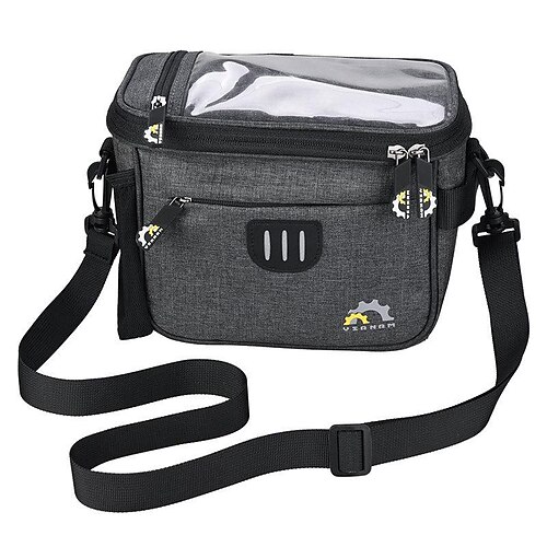 

Bike Handlebar Bag, Bicycle Front Basket Cooler, Water Resistant Bike Storage Pack with Touch Screen Phone Holder for Men Women Kids Mountain Road Bikes Scooters