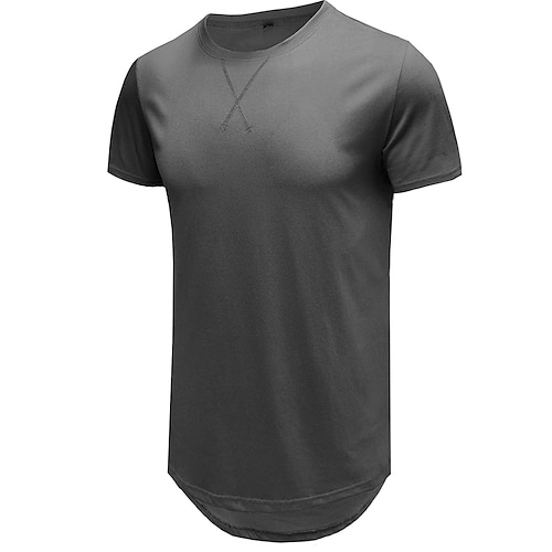 

Men's T shirt Tee T-shirt Sleeve Basic Round Neck Thin Summer Black Blue Gray Pink Brown