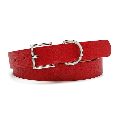 

Women's Unisex PU Buckle Belt PU Leather Prong Buckle Plain Casual Classic Party Daily Black Red Brown