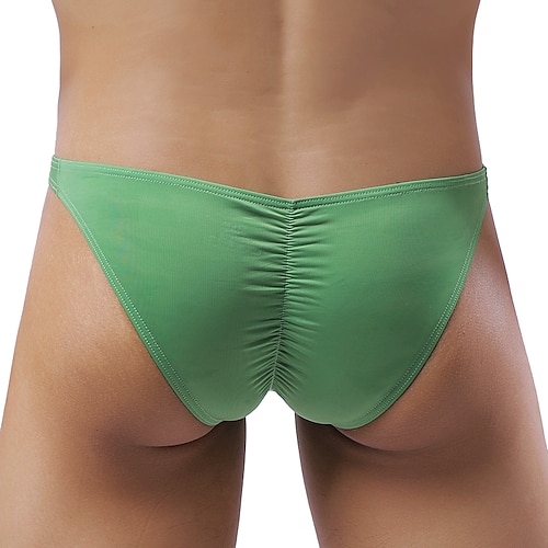 

Men's Basic Panties Briefs Underwear 1 PC Underwear Fashion Sexy Comfort Basic Pure Color Nylon Low Waist Sexy Comfort Green White Black S M L