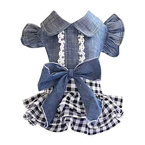 

Summer Dog Jean Dress Pet Dog Clothes Dog Denim Dress Jeans Skirt Small Dog Dress Puppy Clothes A XS